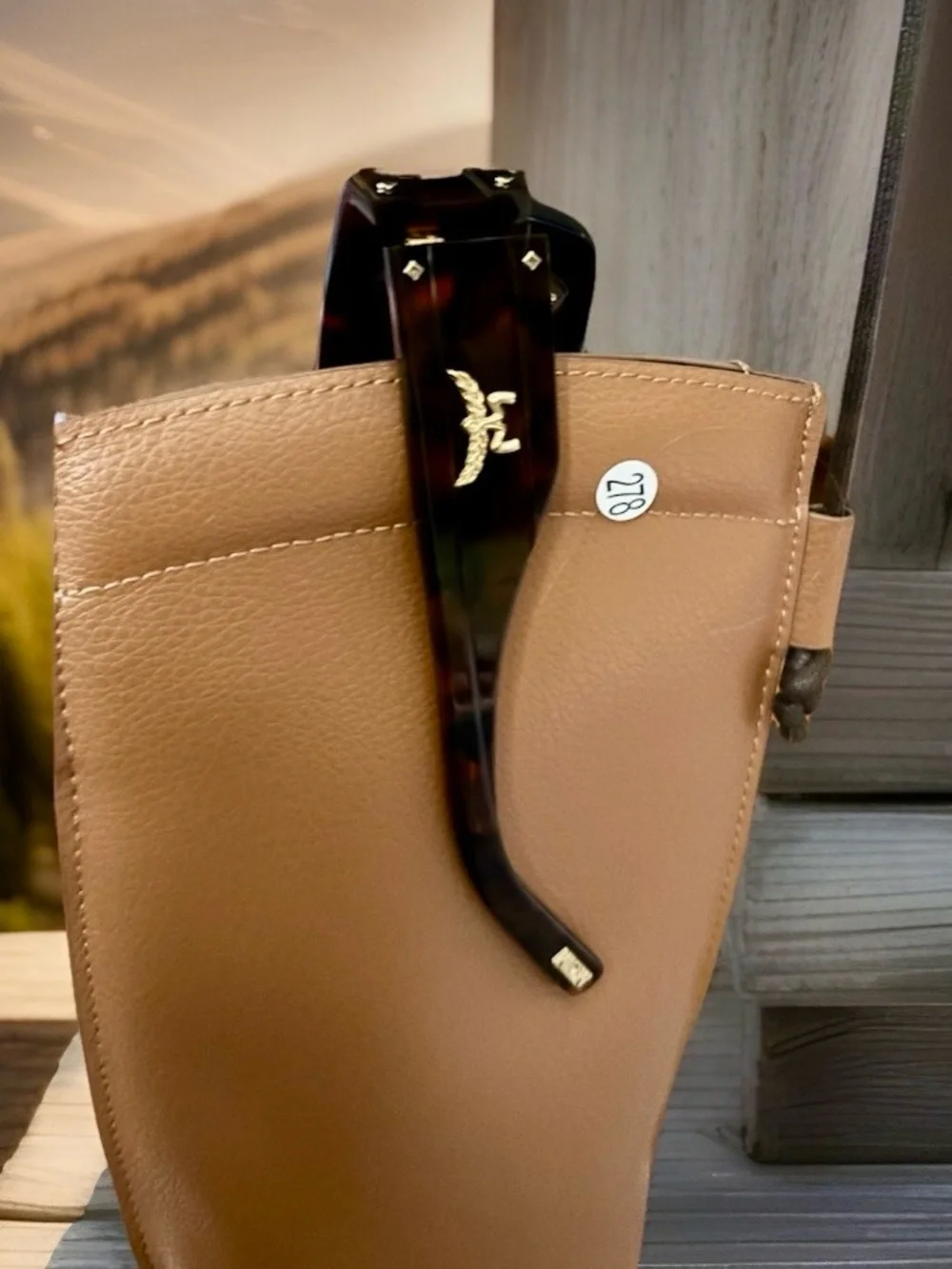 MCM Black Tortoiseshell Frame Sunglasses with Brown Lenses